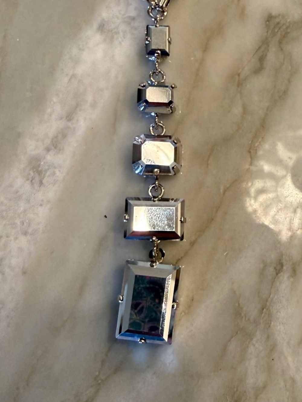 Tova silver mirror necklace